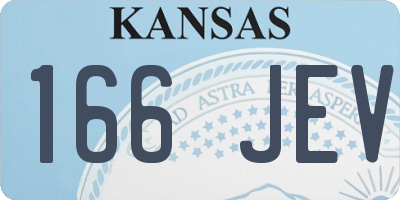 KS license plate 166JEV