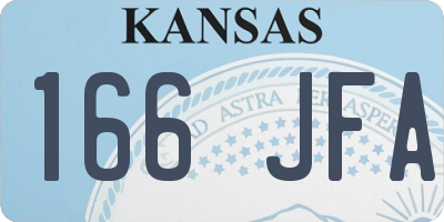 KS license plate 166JFA