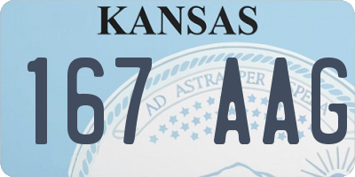 KS license plate 167AAG