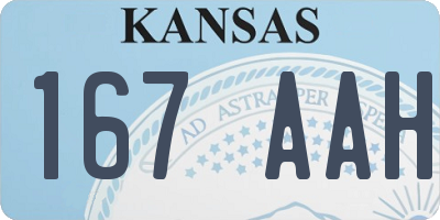 KS license plate 167AAH