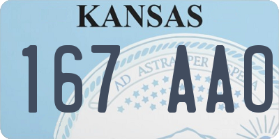 KS license plate 167AAO