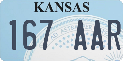 KS license plate 167AAR
