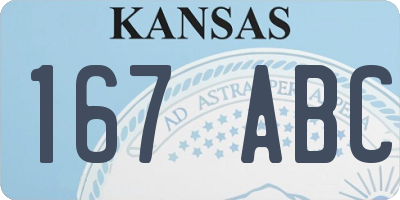 KS license plate 167ABC