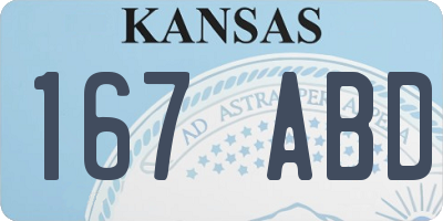 KS license plate 167ABD