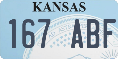 KS license plate 167ABF