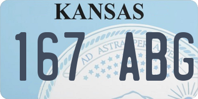 KS license plate 167ABG