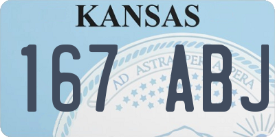 KS license plate 167ABJ