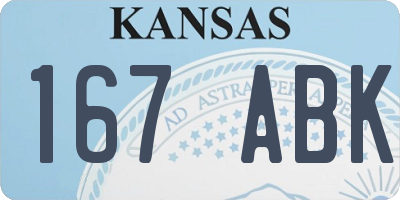 KS license plate 167ABK