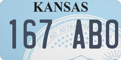KS license plate 167ABO