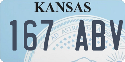 KS license plate 167ABV