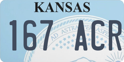 KS license plate 167ACR