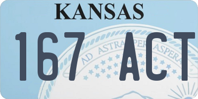 KS license plate 167ACT