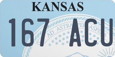KS license plate 167ACU