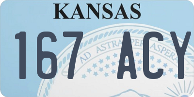 KS license plate 167ACY