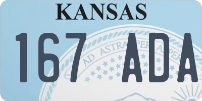 KS license plate 167ADA