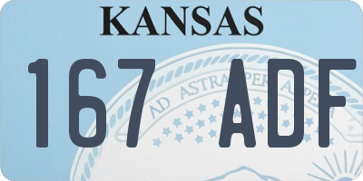 KS license plate 167ADF