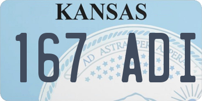 KS license plate 167ADI