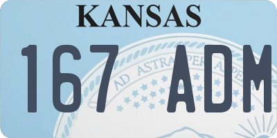 KS license plate 167ADM