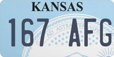 KS license plate 167AFG