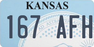 KS license plate 167AFH