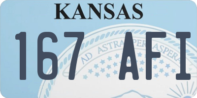 KS license plate 167AFI