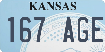 KS license plate 167AGE