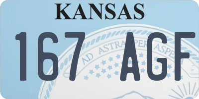 KS license plate 167AGF