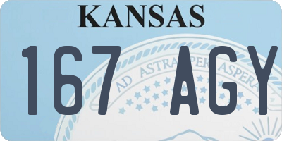 KS license plate 167AGY