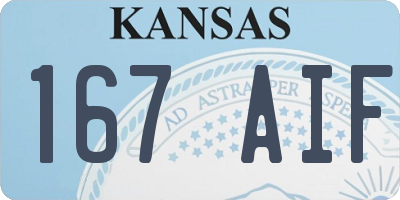 KS license plate 167AIF