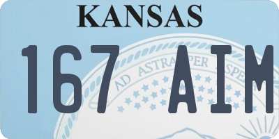 KS license plate 167AIM