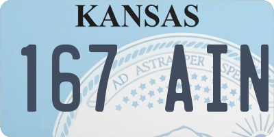 KS license plate 167AIN