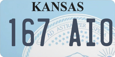 KS license plate 167AIO