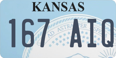 KS license plate 167AIQ