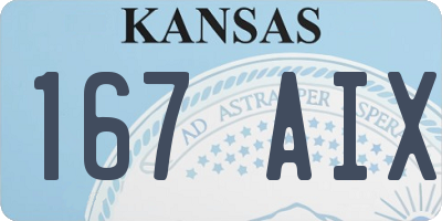 KS license plate 167AIX
