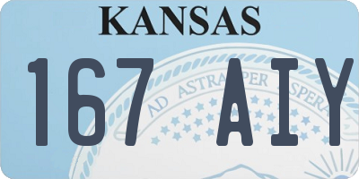 KS license plate 167AIY