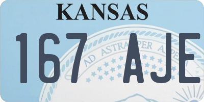 KS license plate 167AJE