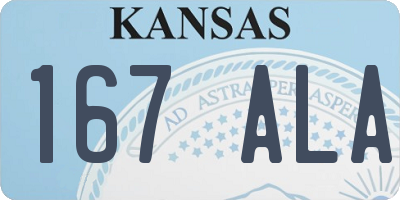 KS license plate 167ALA
