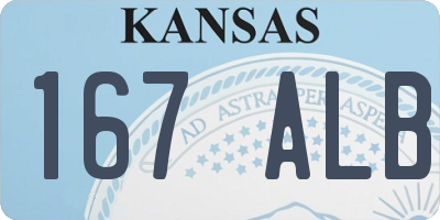 KS license plate 167ALB