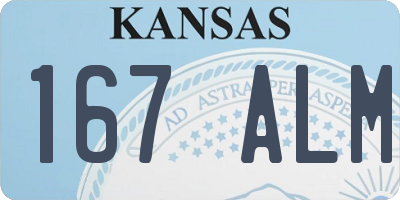 KS license plate 167ALM