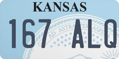 KS license plate 167ALQ