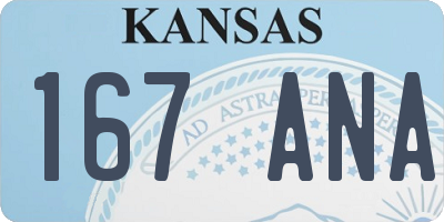 KS license plate 167ANA