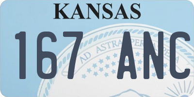 KS license plate 167ANC