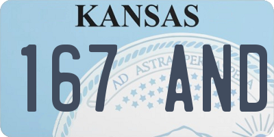 KS license plate 167AND