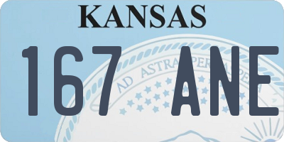 KS license plate 167ANE
