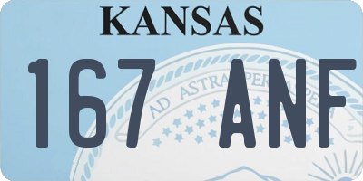 KS license plate 167ANF