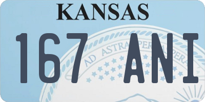 KS license plate 167ANI