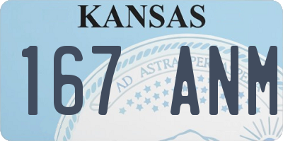 KS license plate 167ANM