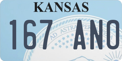 KS license plate 167ANO