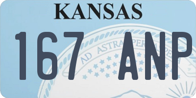 KS license plate 167ANP