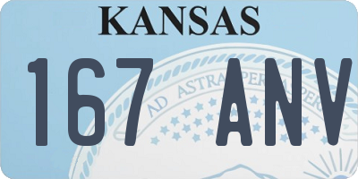 KS license plate 167ANV